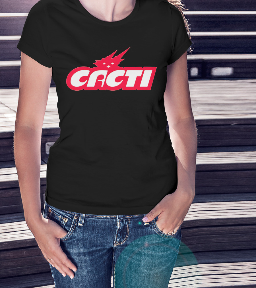 Cacti Merch Logo Red White Starburst T-Shirt