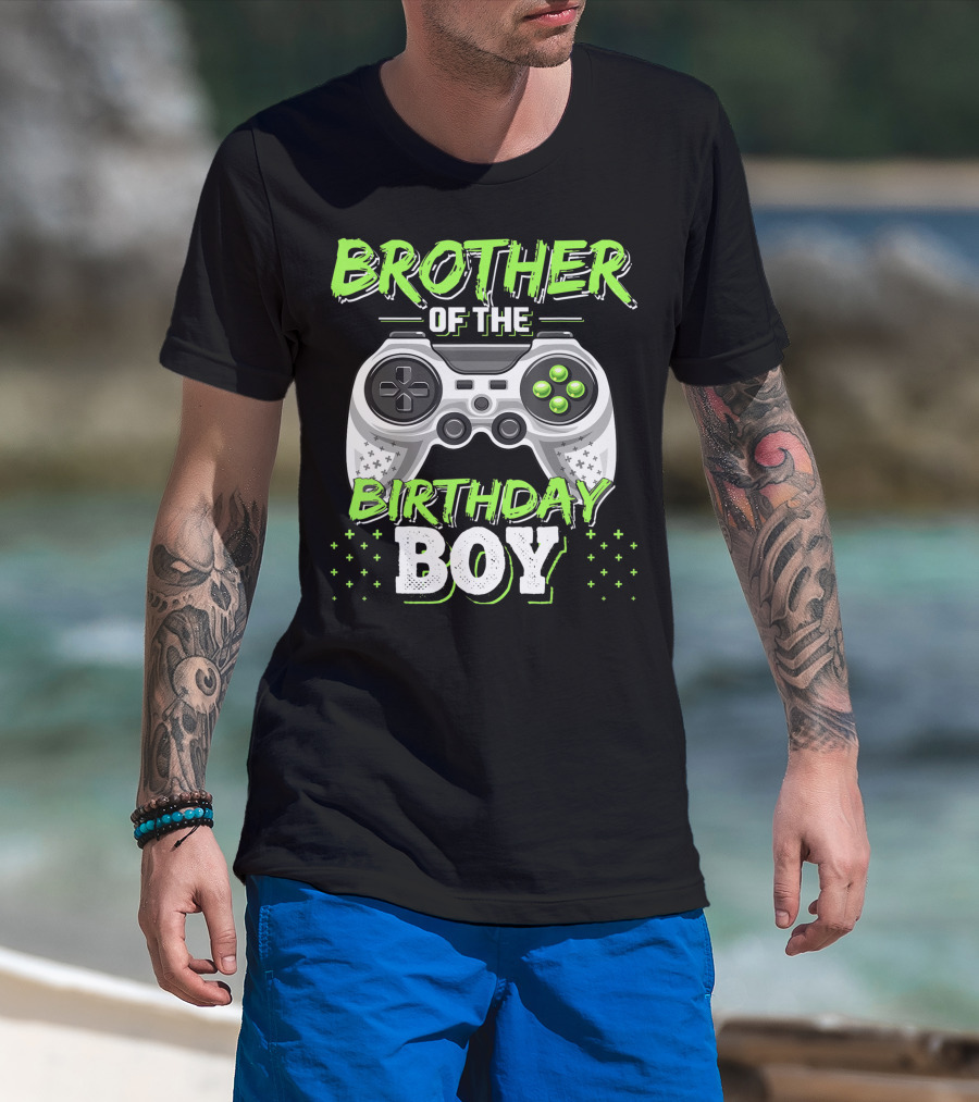 Brother Of The Birthday Boy Controller Gaming T-Shirt