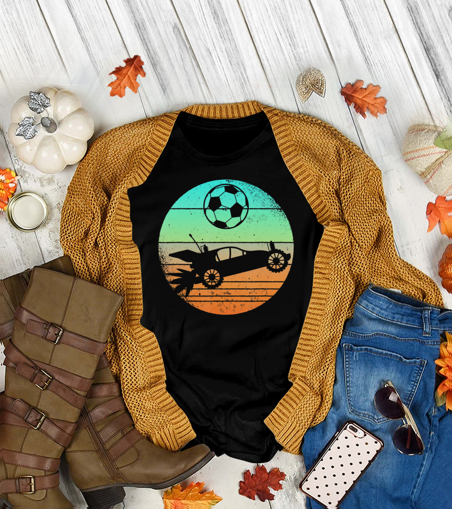 Retro Rocket Soccer Car League Gamer Aesthetic T-Shirt