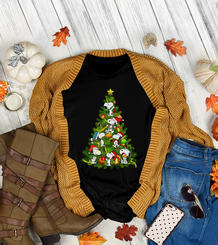 Christmas Snoopy Tree Holiday T-Shirt