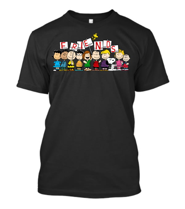 Friends Peanuts Characters Holding Signs T-Shirt