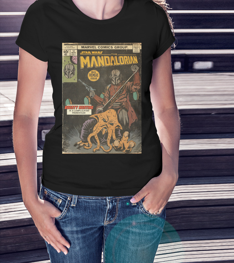 Marvel Comics Group Star Wars The Mandalorian Big Premier Issue Bounty Hunting Is A Complicated Profession T-Shirt