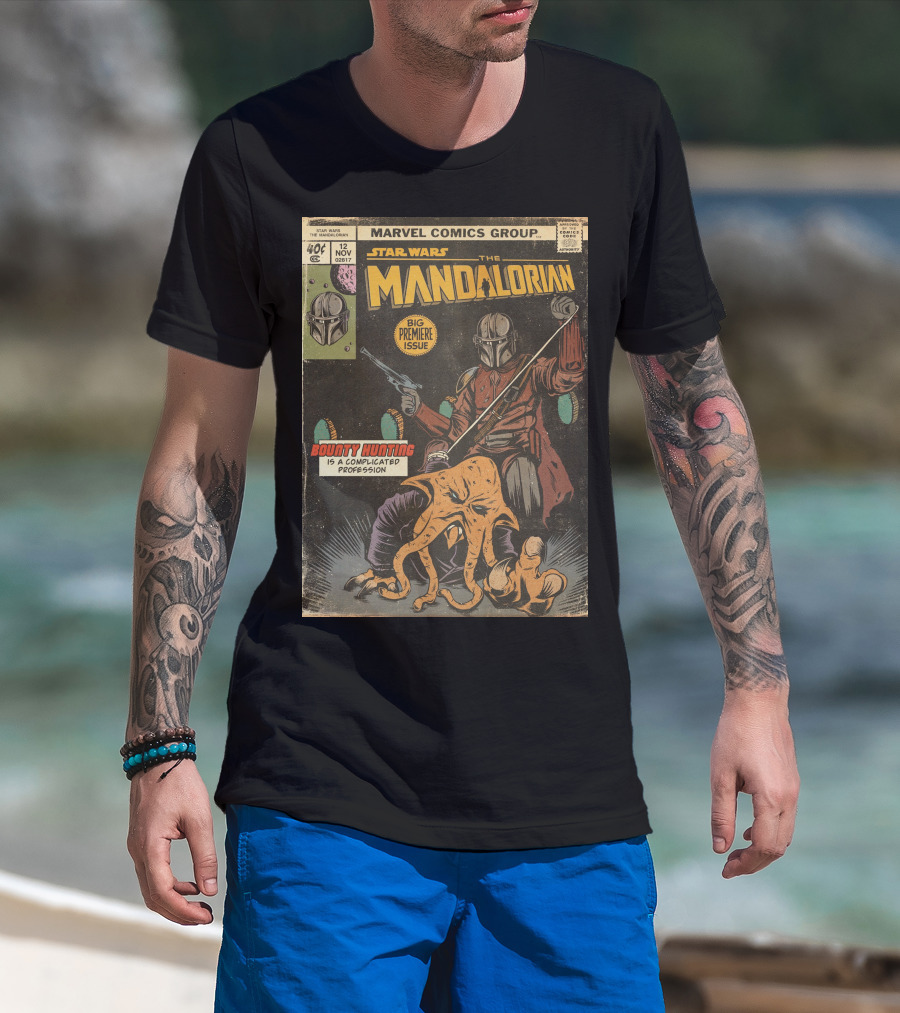 Marvel Comics Group Star Wars The Mandalorian Big Premier Issue Bounty Hunting Is A Complicated Profession T-Shirt
