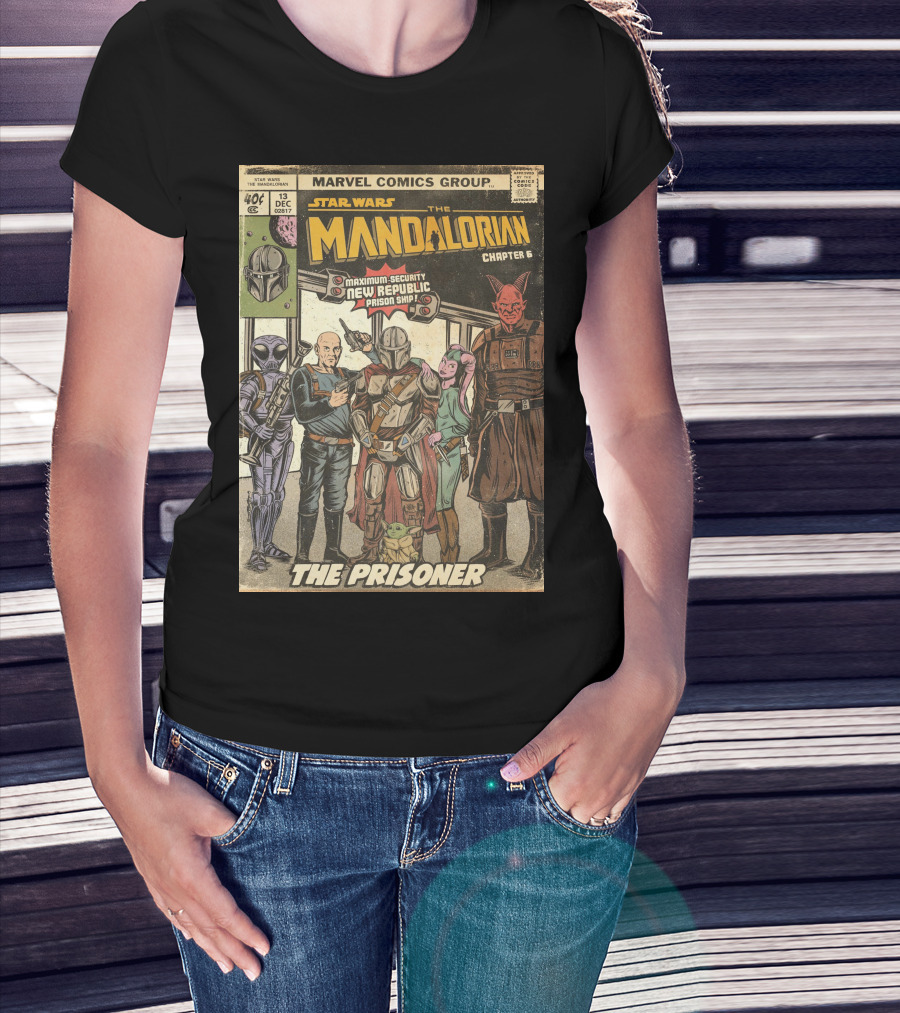 Star Wars The Mandalorian Chapter 6 Marvel Comics Group The Prisoner Maximum-Security New Republic Prison Ship T-Shirt