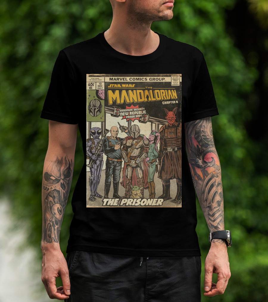 Star Wars The Mandalorian Chapter 6 Marvel Comics Group The Prisoner Maximum-Security New Republic Prison Ship T-Shirt
