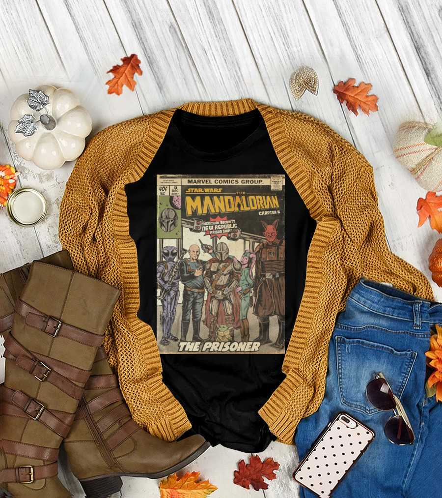 Star Wars The Mandalorian Chapter 6 Marvel Comics Group The Prisoner Maximum-Security New Republic Prison Ship T-Shirt