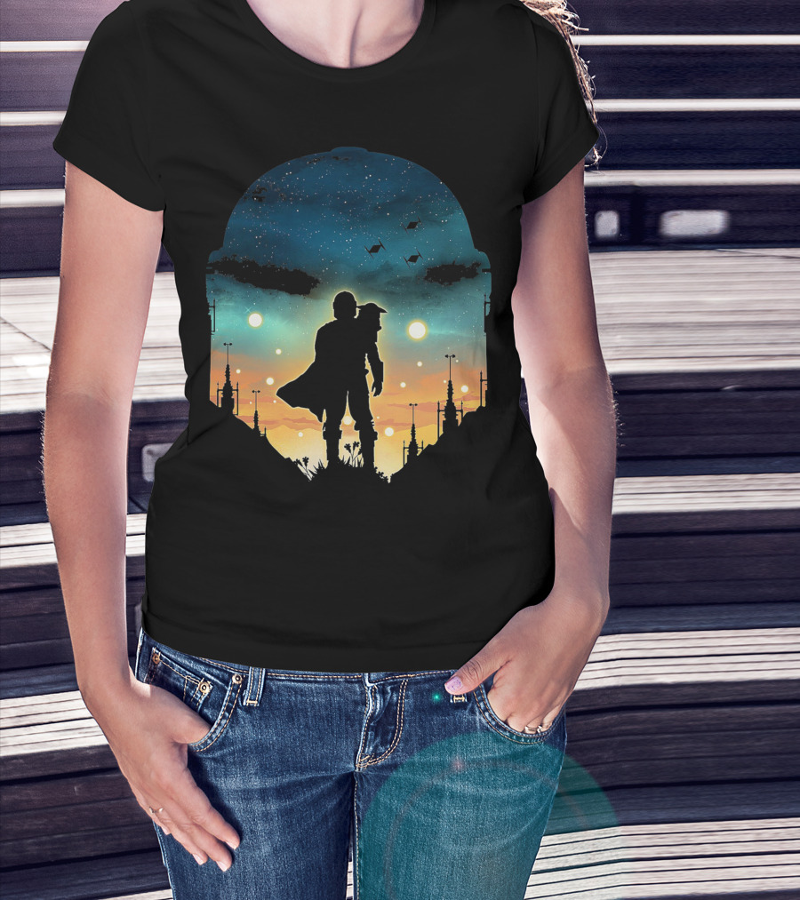 Only Today Lone Mandalorian Starry Sunset Adventure T-Shirt