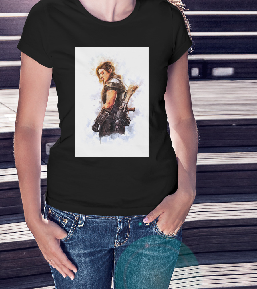 Only Today Watercolor Warrior Woman With Sword T-Shirt