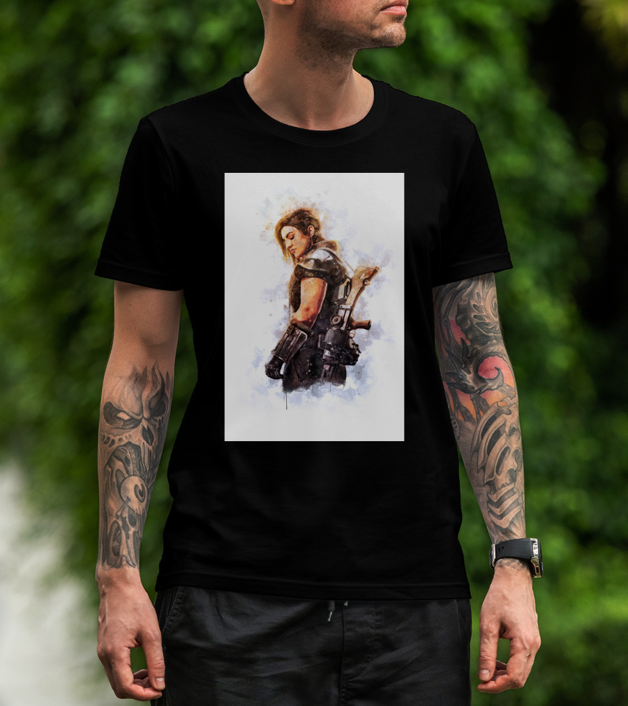 Only Today Watercolor Warrior Woman With Sword T-Shirt