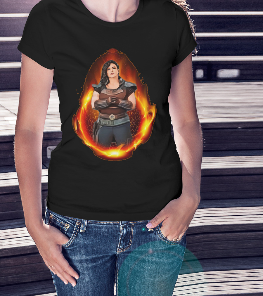 Only Today Warrior Woman Surrounded By Fiery Flames T-Shirt