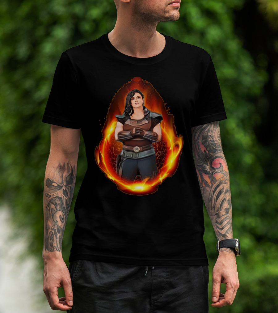 Only Today Warrior Woman Surrounded By Fiery Flames T-Shirt