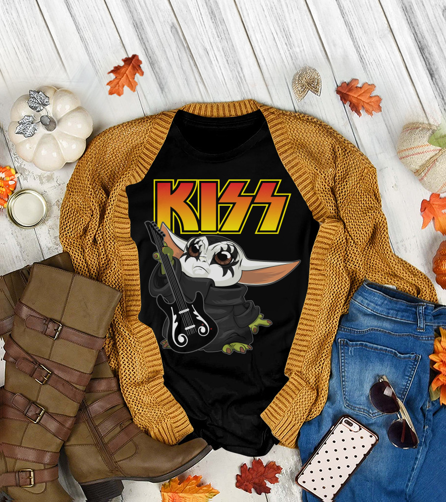 Kiss Grogu Playing Guitar Only Today T-Shirt