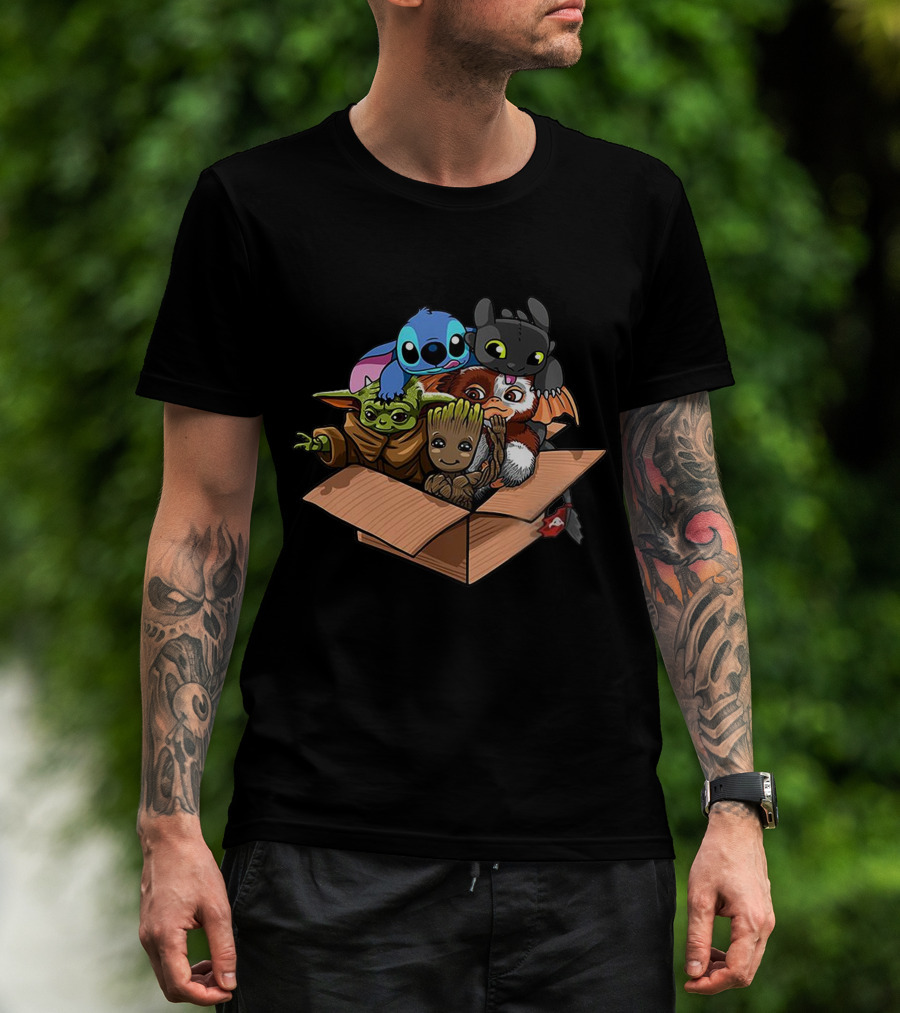 Only Today Cute Characters In Box T-Shirt