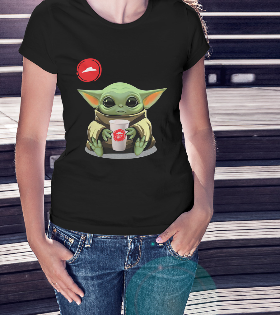 Pizza Hut Cute Green Character Holding Cup Only Today T-Shirt