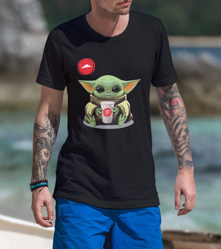 Pizza Hut Cute Green Character Holding Cup Only Today T-Shirt
