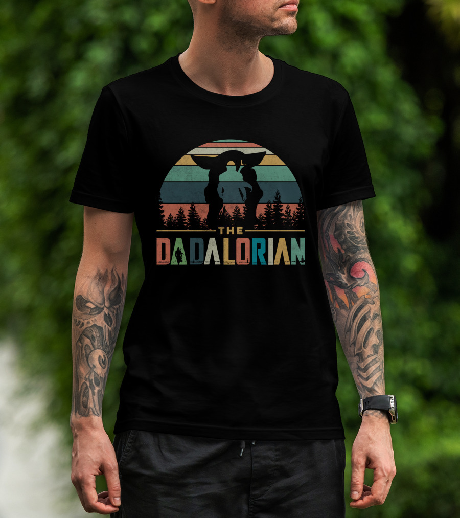 The Dadalorian Vintage Sunset Forest Silhouette T-Shirt