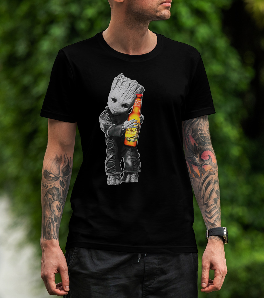 Groot Hugging Angry Orchard Hard Cider Bottle Only Today T-Shirt