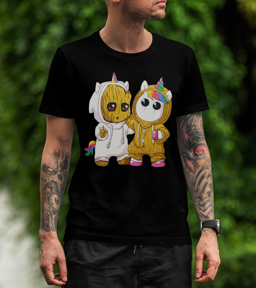 Only Today Cute Unicorn And Wood Creature Friendship T-Shirt