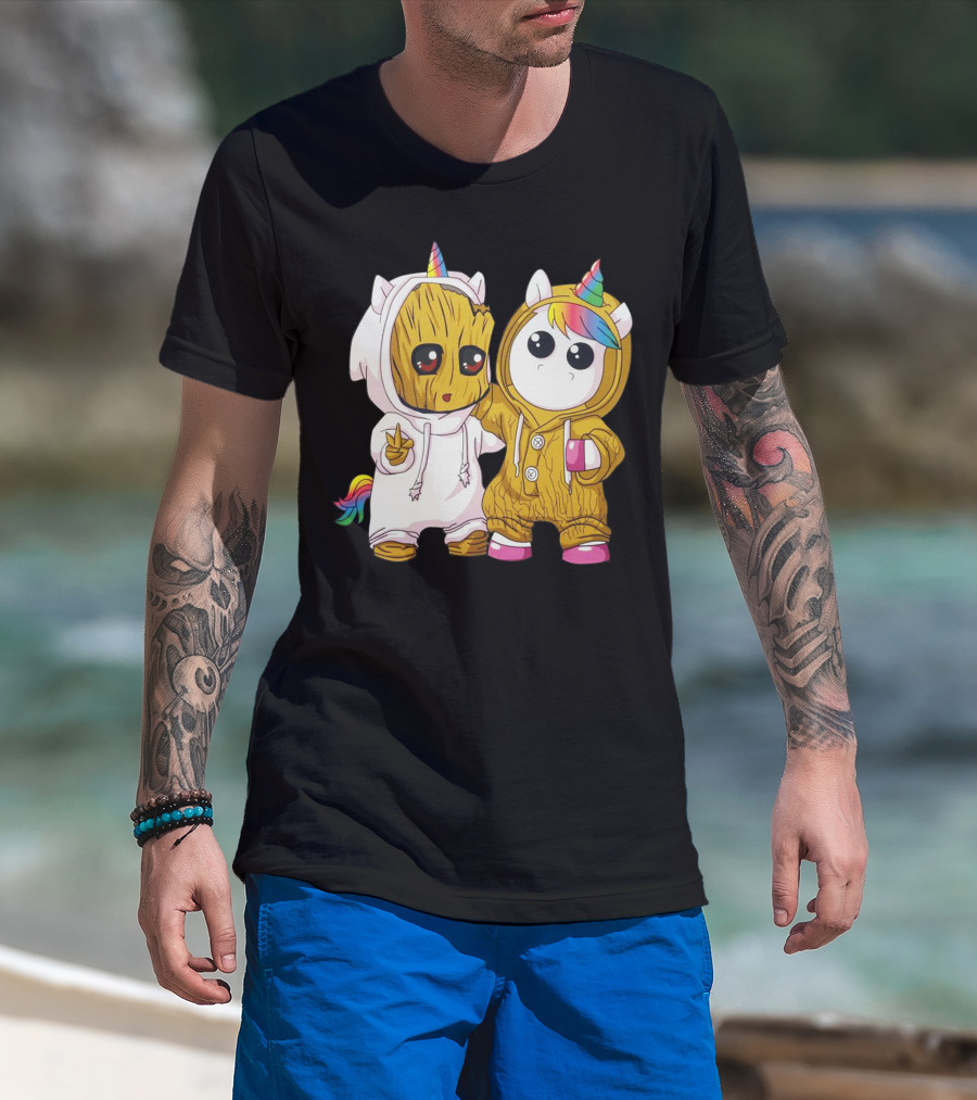 Only Today Cute Unicorn And Wood Creature Friendship T-Shirt