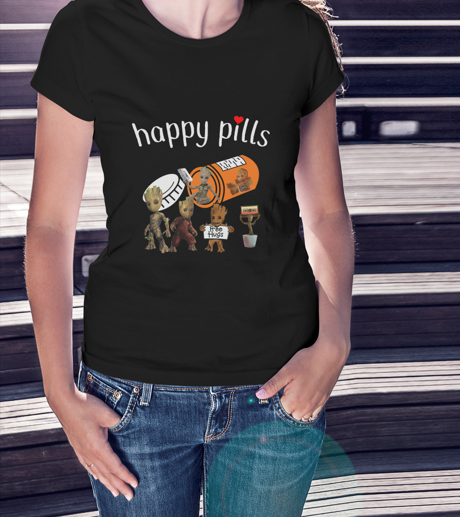 Happy Pills Groot Free Hugs Capsule T-Shirt