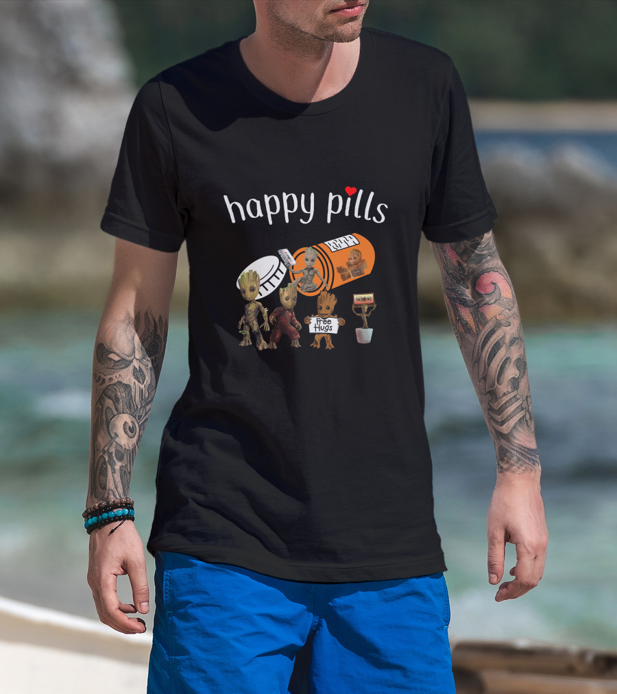 Happy Pills Groot Free Hugs Capsule T-Shirt