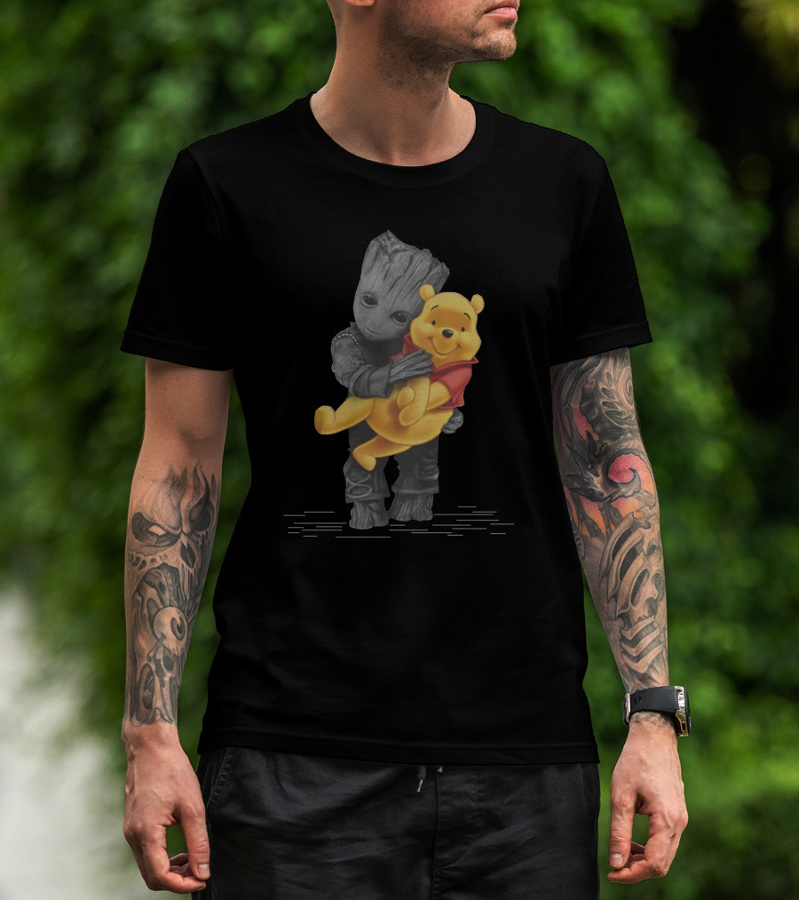 Groot Hugging Winnie The Pooh T-Shirt