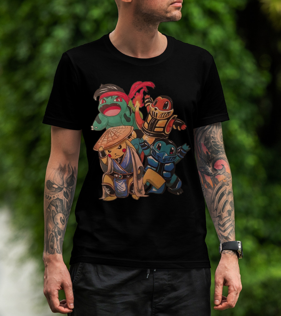 Pikachu Bulbasaur Charmander Squirtle Mashup T-Shirt