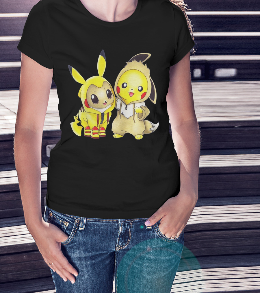 Pikachu And Eevee Hoodie Duo T-Shirt