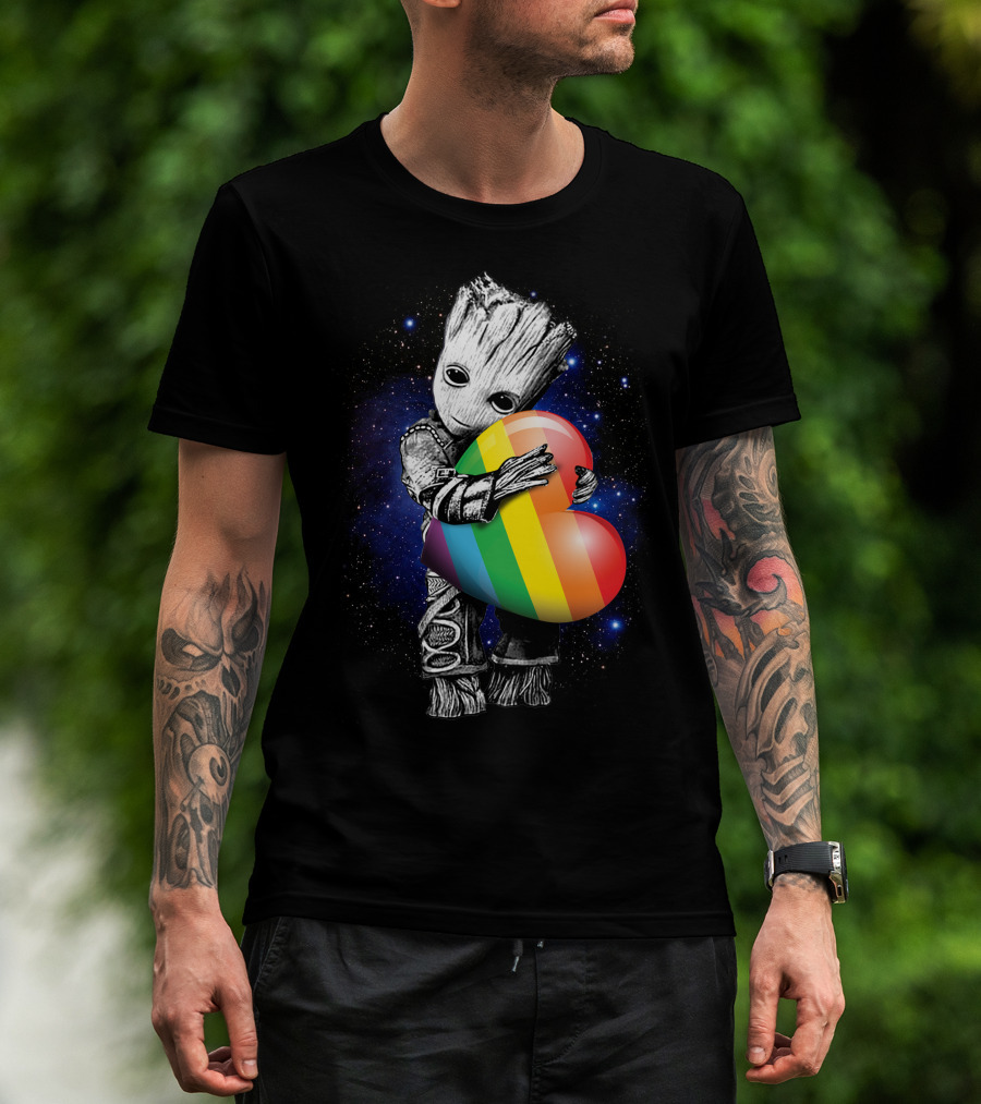 Rainbow Heart Galaxy Cute Tree Character T-Shirt