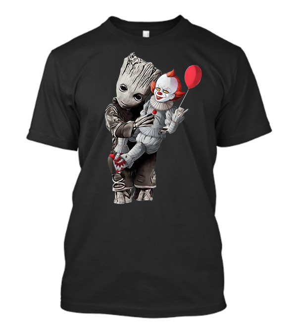 Groot Holding Pennywise With Balloon T-Shirt