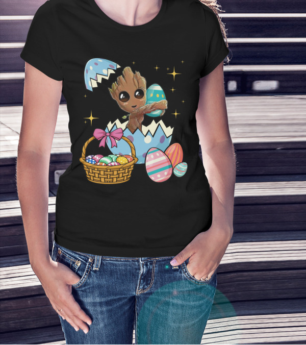 Baby Groot Easter Basket And Eggs T-Shirt