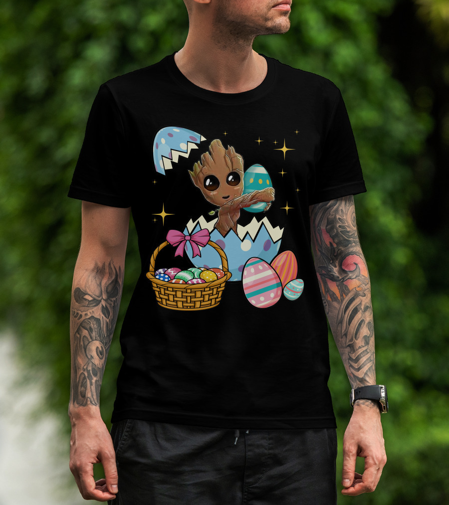 Baby Groot Easter Basket And Eggs T-Shirt