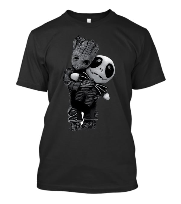 Groot Hugging Jack Skellington T-Shirt
