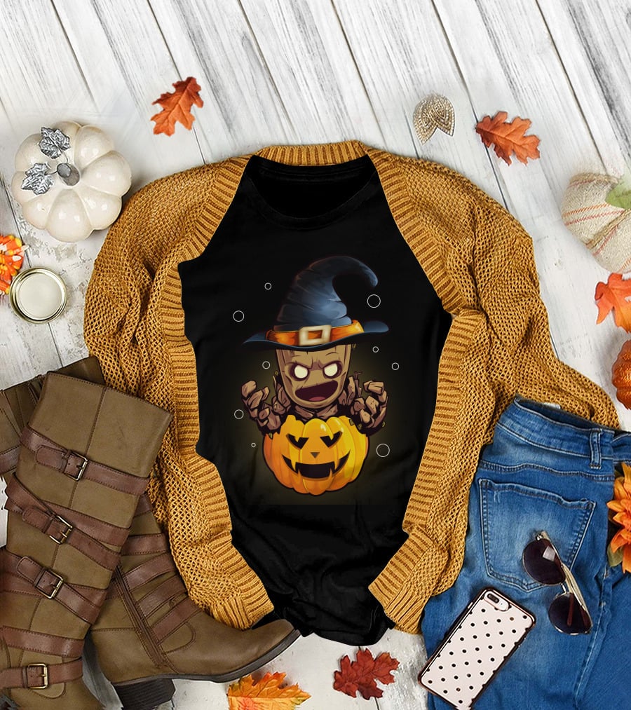 Halloween Wizard Pumpkin Creature T-Shirt