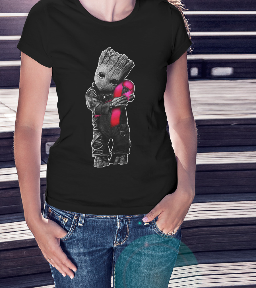 Groot Pink Ribbon T-Shirt