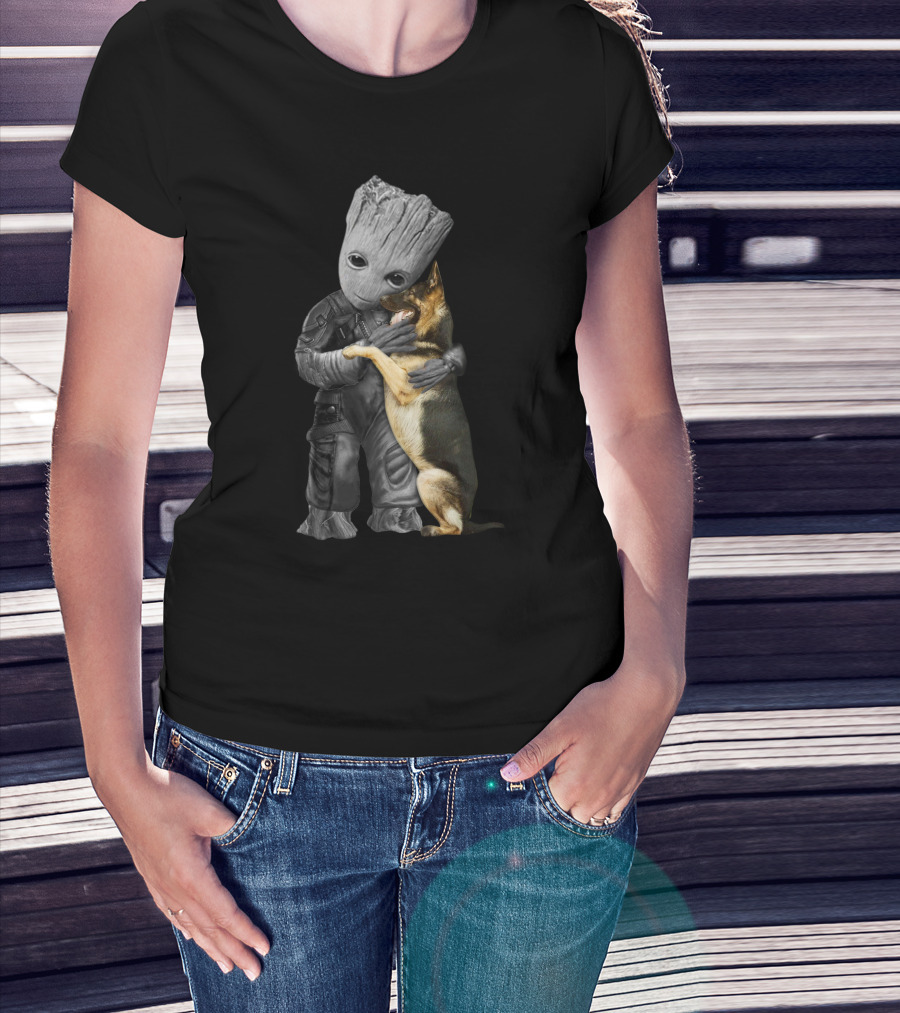Groot Hugging German Shepherd T-Shirt