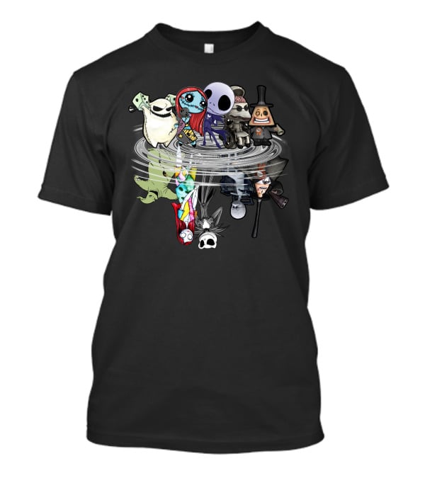 Only Today Nightmare Before Christmas Characters Reflective Mirror Effect T-Shirt
