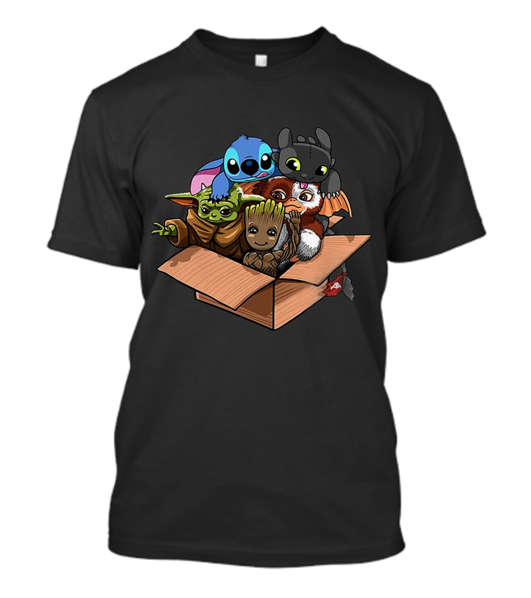 Baby Yoda Groot Stitch Gizmo Toothless T-Shirt