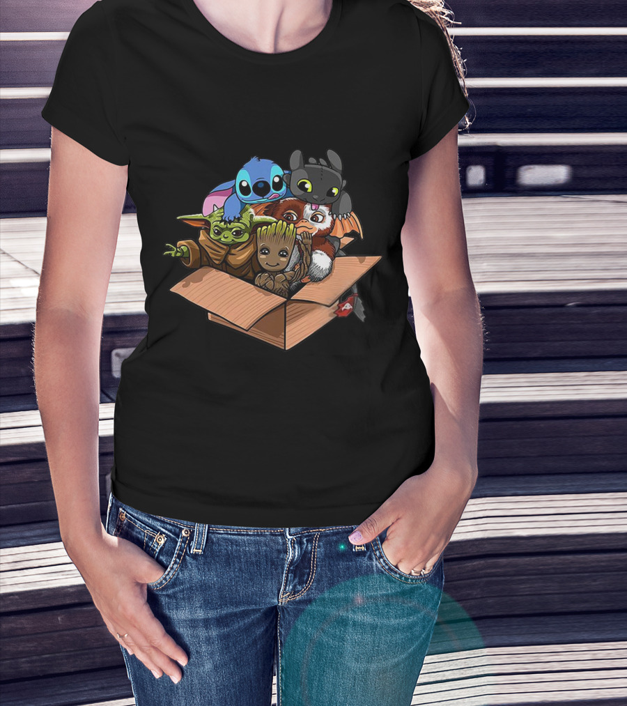 Baby Yoda Groot Stitch Gizmo Toothless T-Shirt