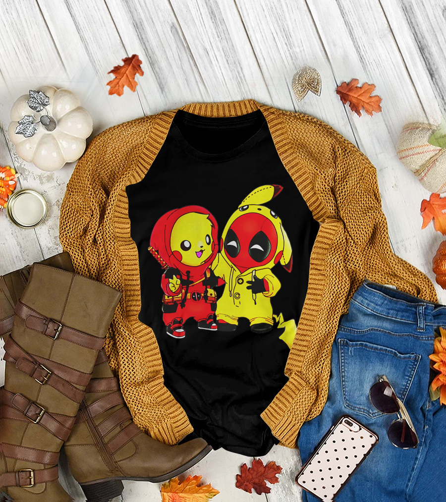 Pikachu Dressed as Deadpool and Deadpool Dressed as Pikachu T-Shirt