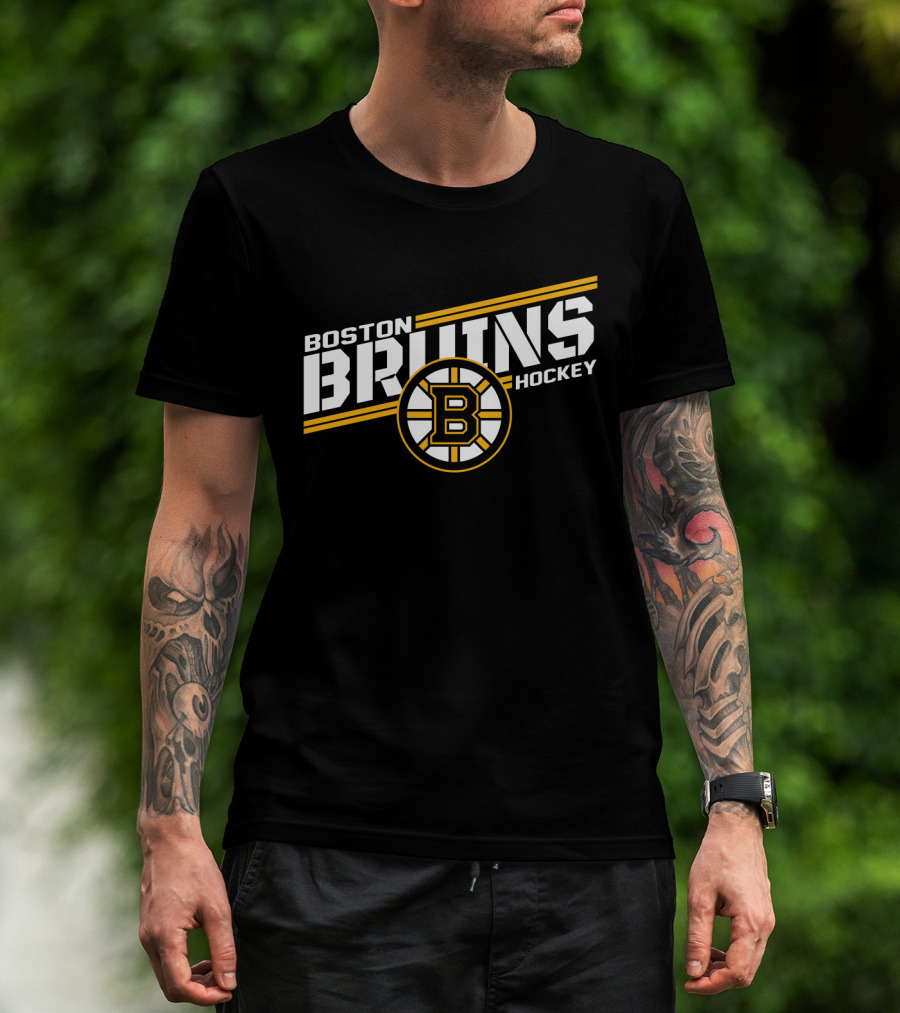 Boston Bruins Hockey Bold Text With Iconic T-Shirt