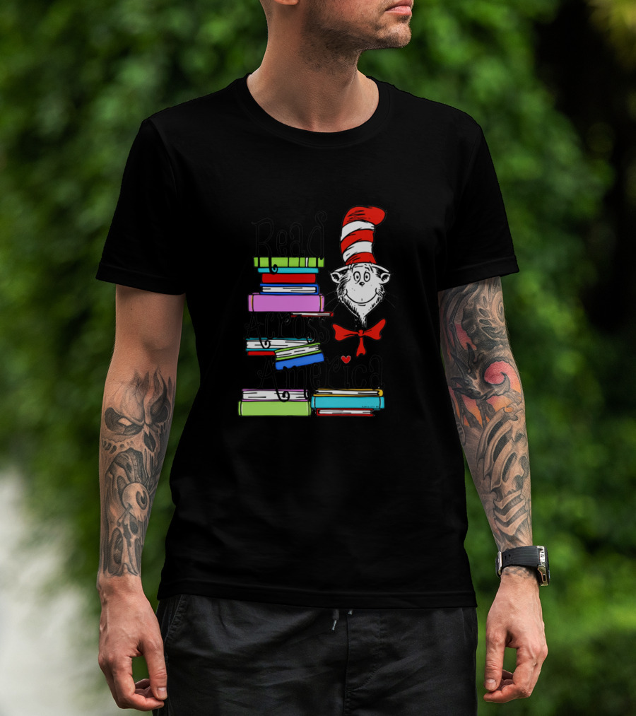 Cat In The Hat Read Across America Book Stack T-Shirt