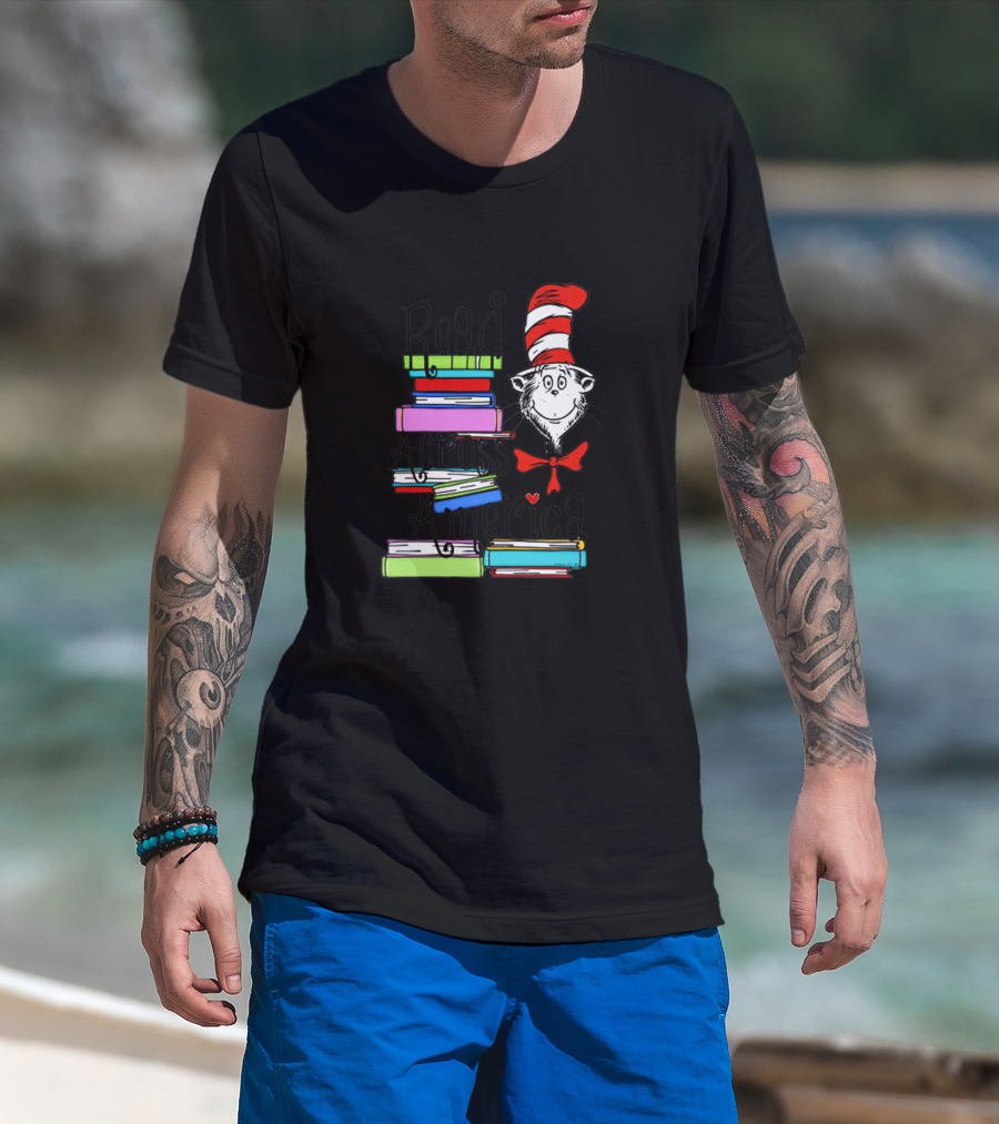 Cat In The Hat Read Across America Book Stack T-Shirt