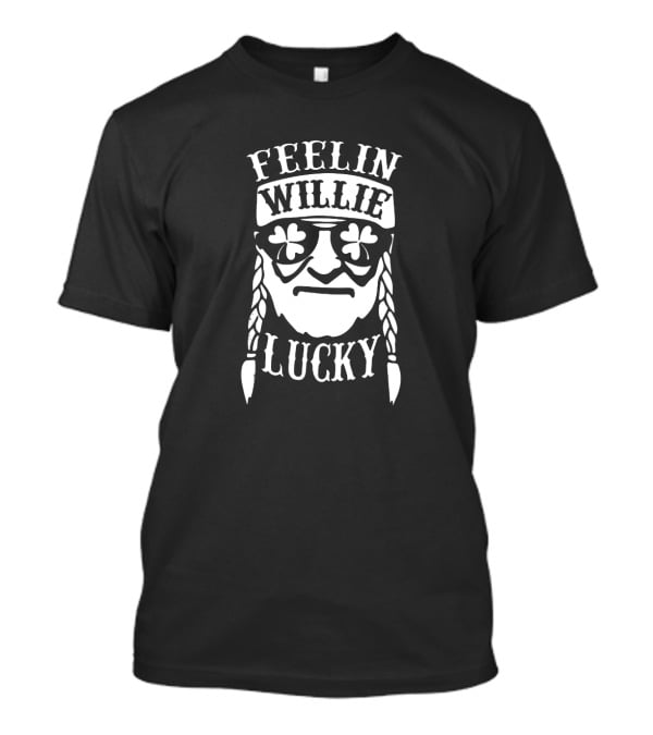 Feelin Willie Lucky St. Patrick's Day Shamrock Sunglasses Braided Beard T-Shirt