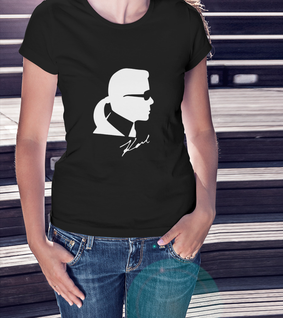 Karl Lagerfeld Silhouette Profile Signature T-Shirt