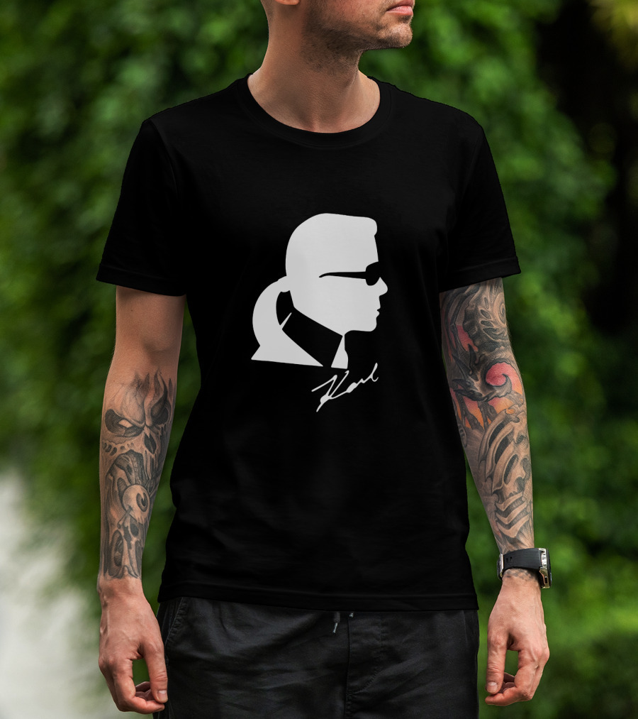 Karl Lagerfeld Silhouette Profile Signature T-Shirt
