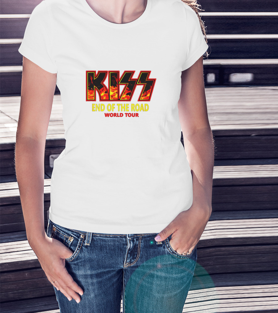 Kiss End Of The Road World Tour Fire Logo T-Shirt