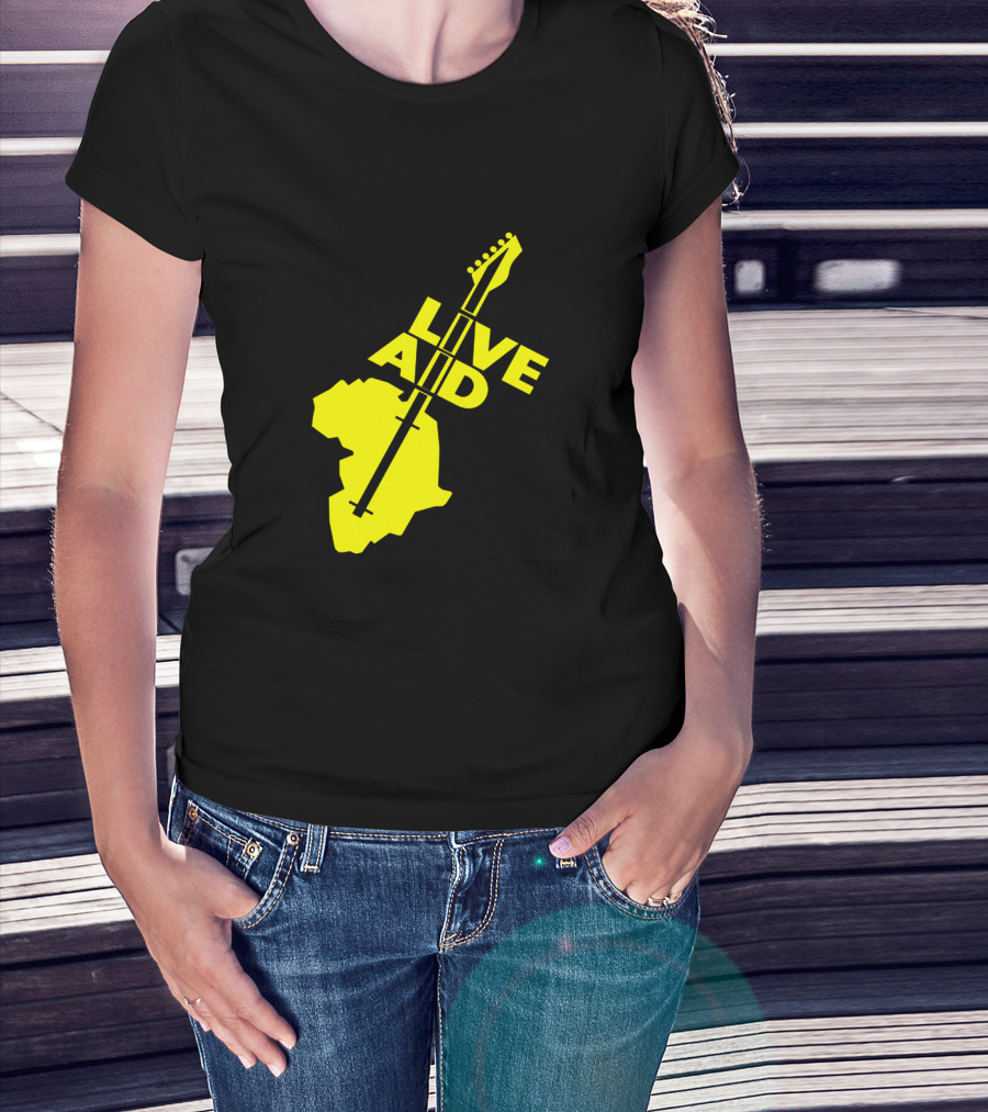 Live Aid 1985 Africa Guitar Logo Music Festival T-Shirt