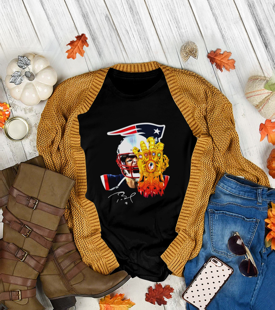 Tom Brady Patriots Infinity Gauntlet Crossover T-Shirt