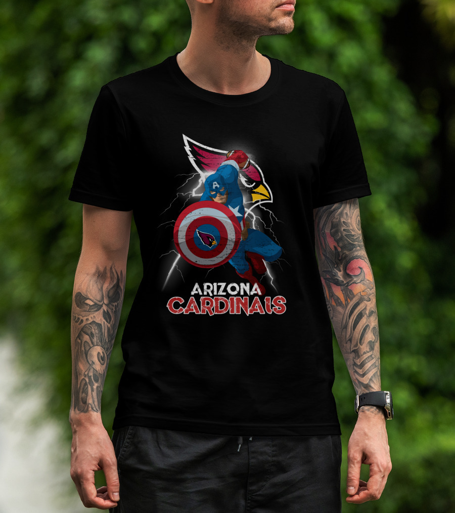 Arizona Cardinals Captain America Shield Nfl T-Shirt
